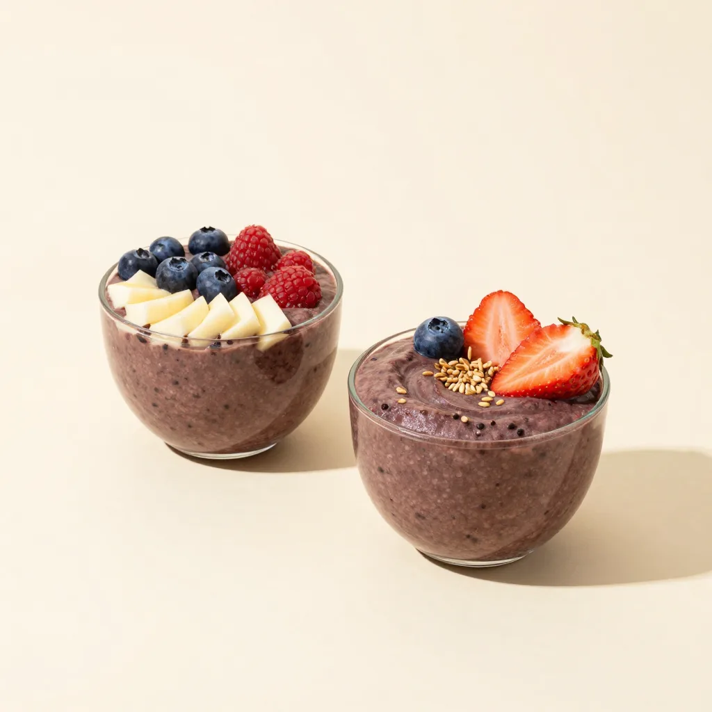 A breakfast açaí set on a light background