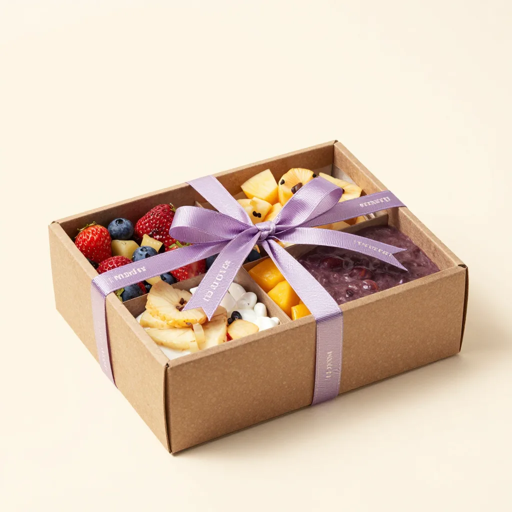 An açaí gift box on a light background